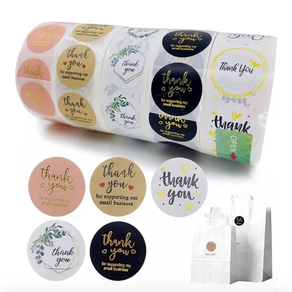 Thank You Stickers Roll for Small Business - Multicolor - Picture 8 of 8